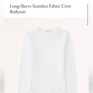 Abercrombie Long Sleeve Seamless Fabric Crew Bodysuit in White